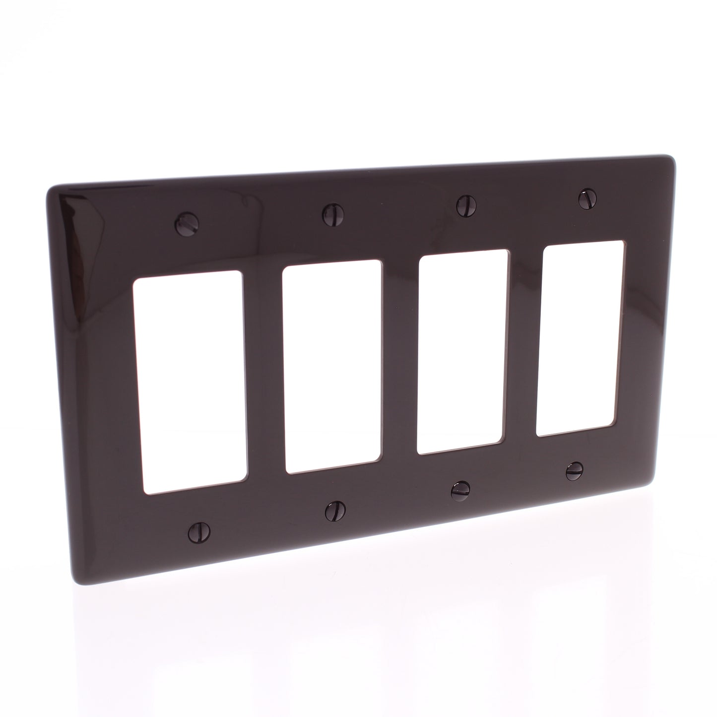 Hubbell NPJ264 Brown 4-Gang Decorator Unbreakable Mid-Size Wallplate Cover 10pcs