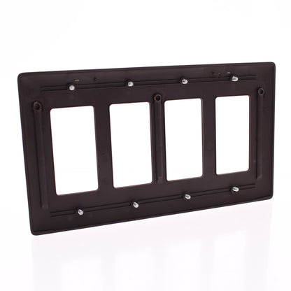 Hubbell NPJ264 Brown 4-Gang Decorator Unbreakable Mid-Size Wallplate Cover 10pcs
