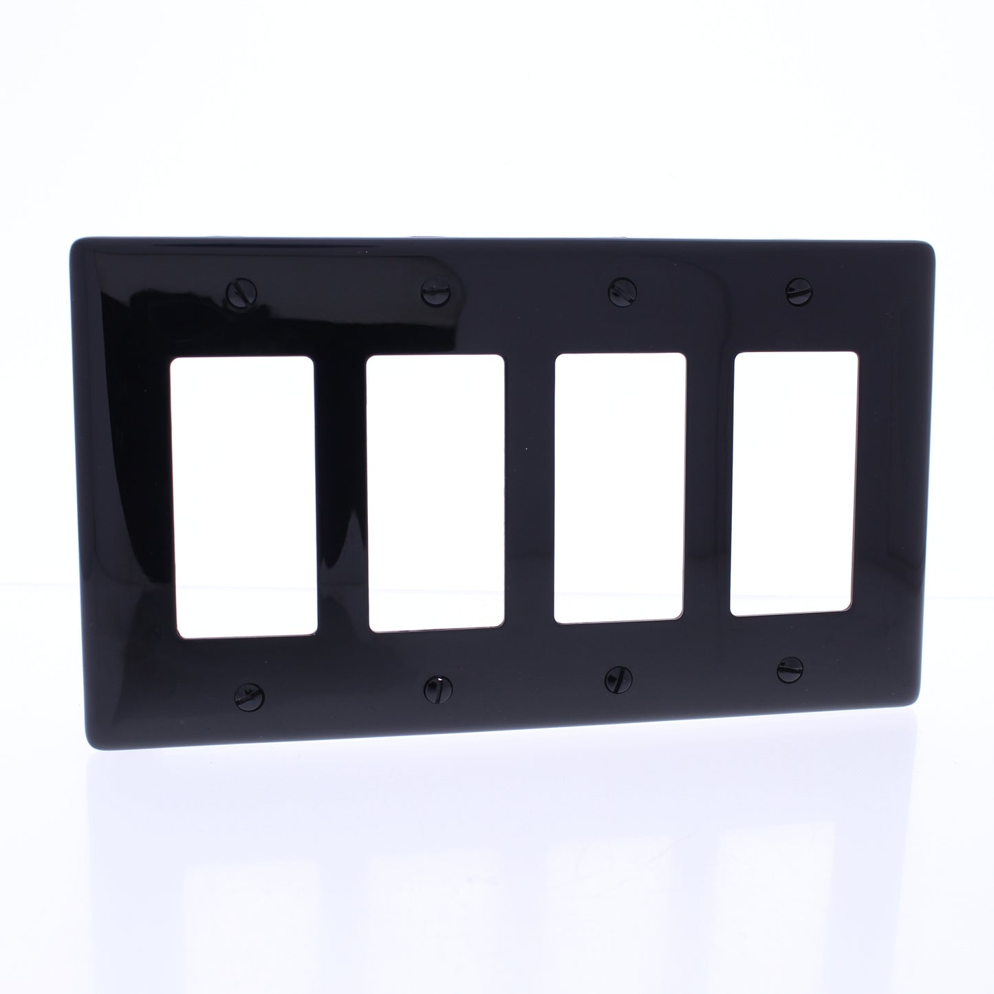 Hubbell NPJ264BK Black 4-Gang Decorator Unbreakable Midsize Wallplate Cover 10pc
