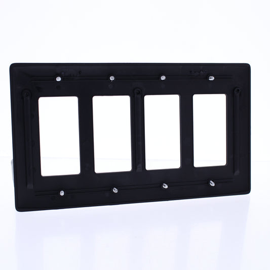 Hubbell NPJ264BK Black 4-Gang Decorator GFI Unbreakable Mid-Size Wallplate Cover