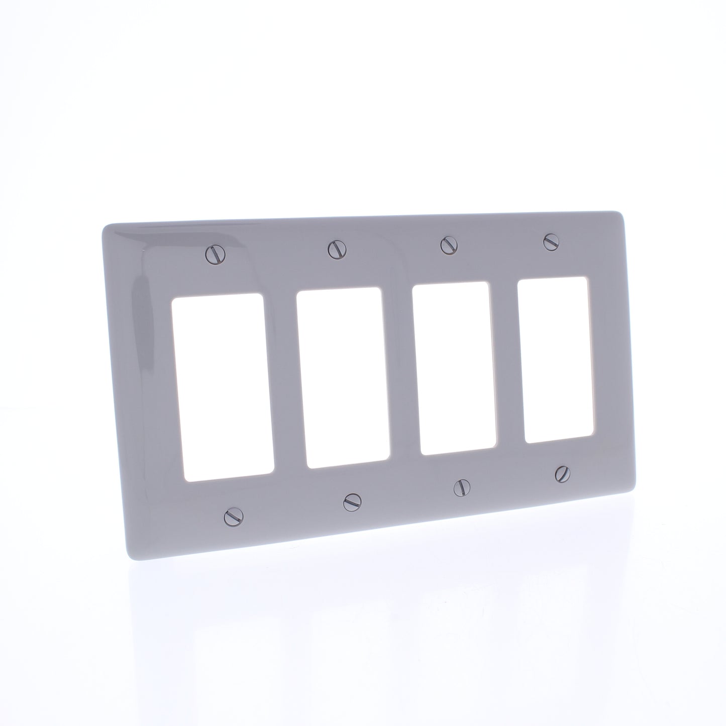 Hubbell NPJ264GY Gray 4-Gang Decorator Unbreakable Mid-Size Wallplate Cover 10pc