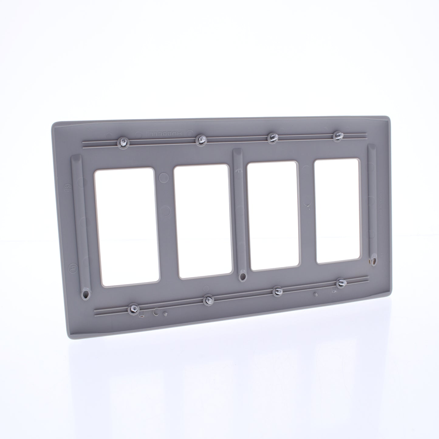 Hubbell NPJ264GY Gray 4-Gang Decorator Unbreakable Mid-Size Wallplate Cover 10pc