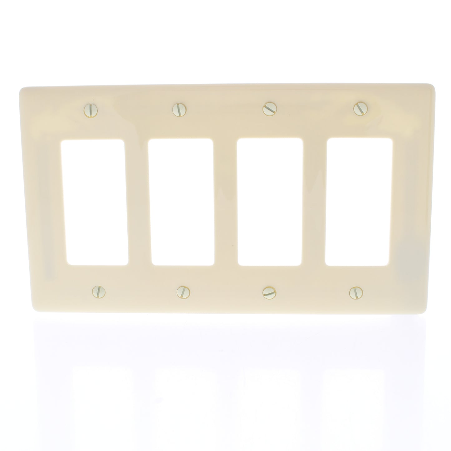Hubbell NPJ264I Ivory 4-Gang Decorator GFCI Cover Mid-Size Nylon Wallplate 10pcs