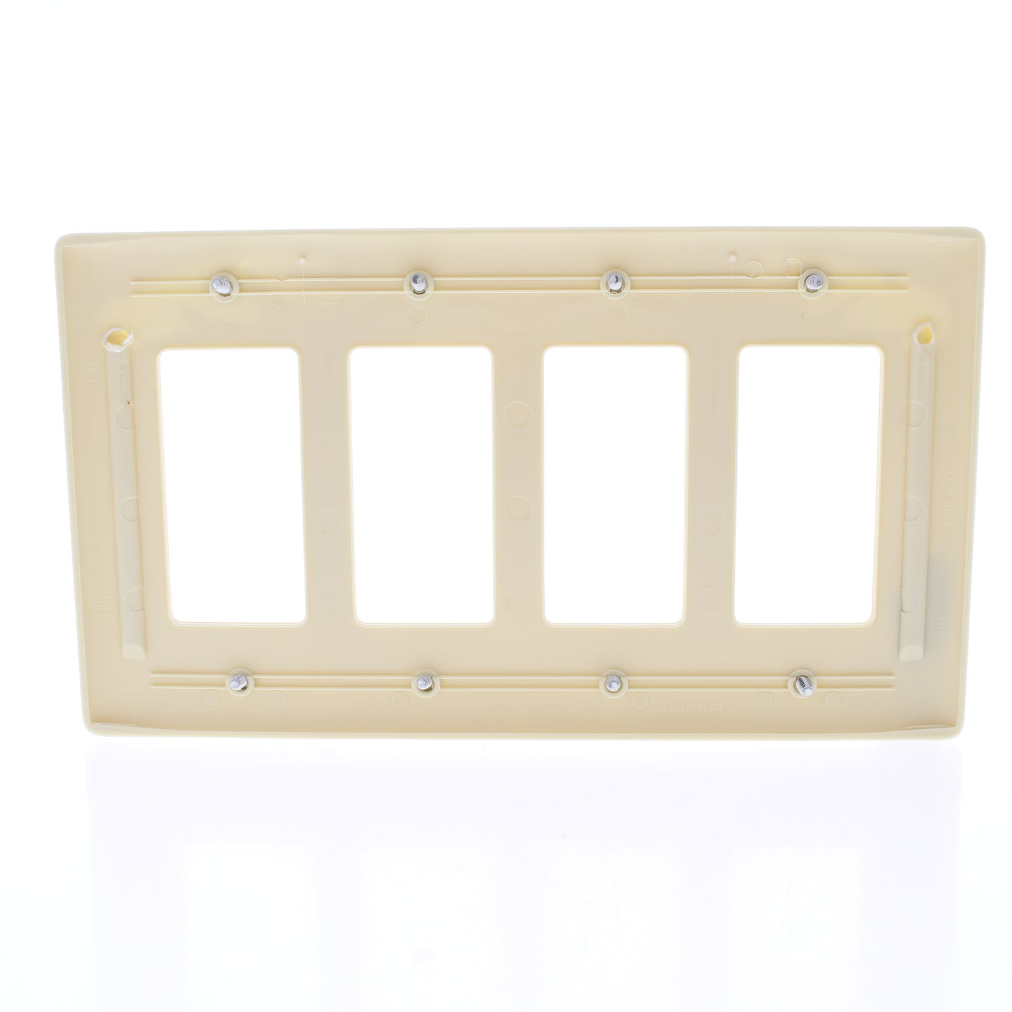 Hubbell NPJ264I Ivory 4-Gang Decorator GFCI Cover Mid-Size Nylon Wallplate 10pcs
