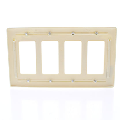 Hubbell NPJ264I Ivory 4-Gang Decorator GFCI Cover Mid-Size Nylon Wallplate 10pcs
