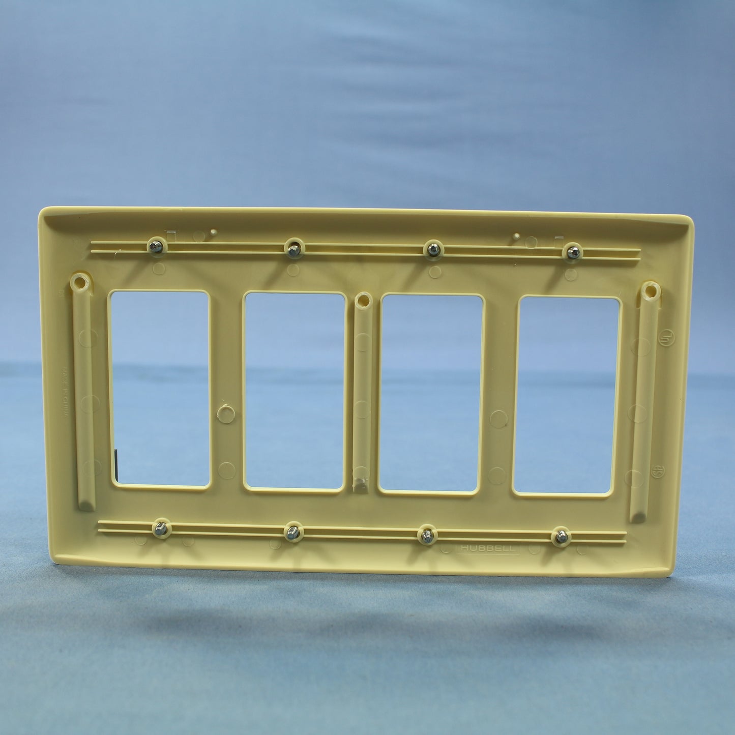 Hubbell NPJ264I Ivory 4-Gang Decorator GFCI Unbreakable Mid-Size Wallplate Cover