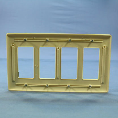 Hubbell NPJ264I Ivory 4-Gang Decorator GFCI Unbreakable Mid-Size Wallplate Cover
