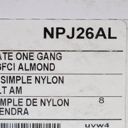Hubbell NPJ26AL Almond 1-Gang 1-Gang Unbreakable Mid-Size Wallplate Cover 25pcs