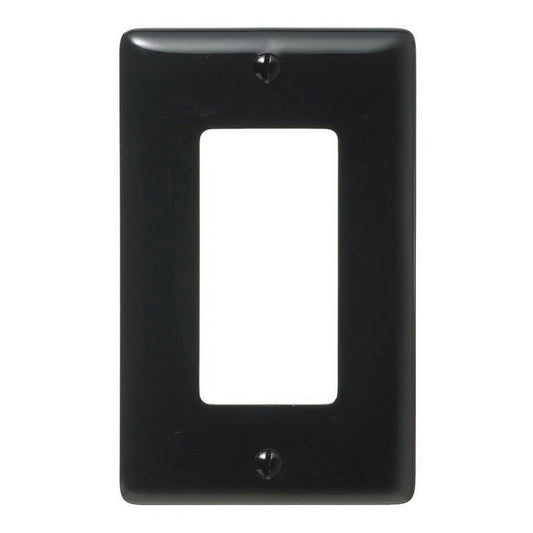 Hubbell NPJ26BKZ Black 1-Gang 1-Gang Unbreakable Nylon Mid-Size Wallplate Cover
