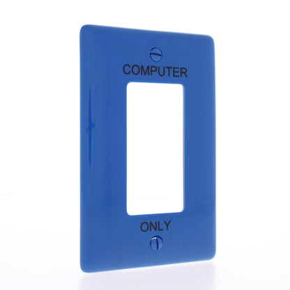 Hubbell NPJ26CBL Blue 1-Gang 1-Gang Unbreakable Mid-Size Wallplate Cover 25pcs