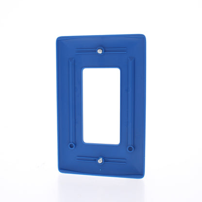 Hubbell NPJ26CBL Blue 1-Gang 1-Gang Unbreakable Nylon Mid-Size Wallplate Cover