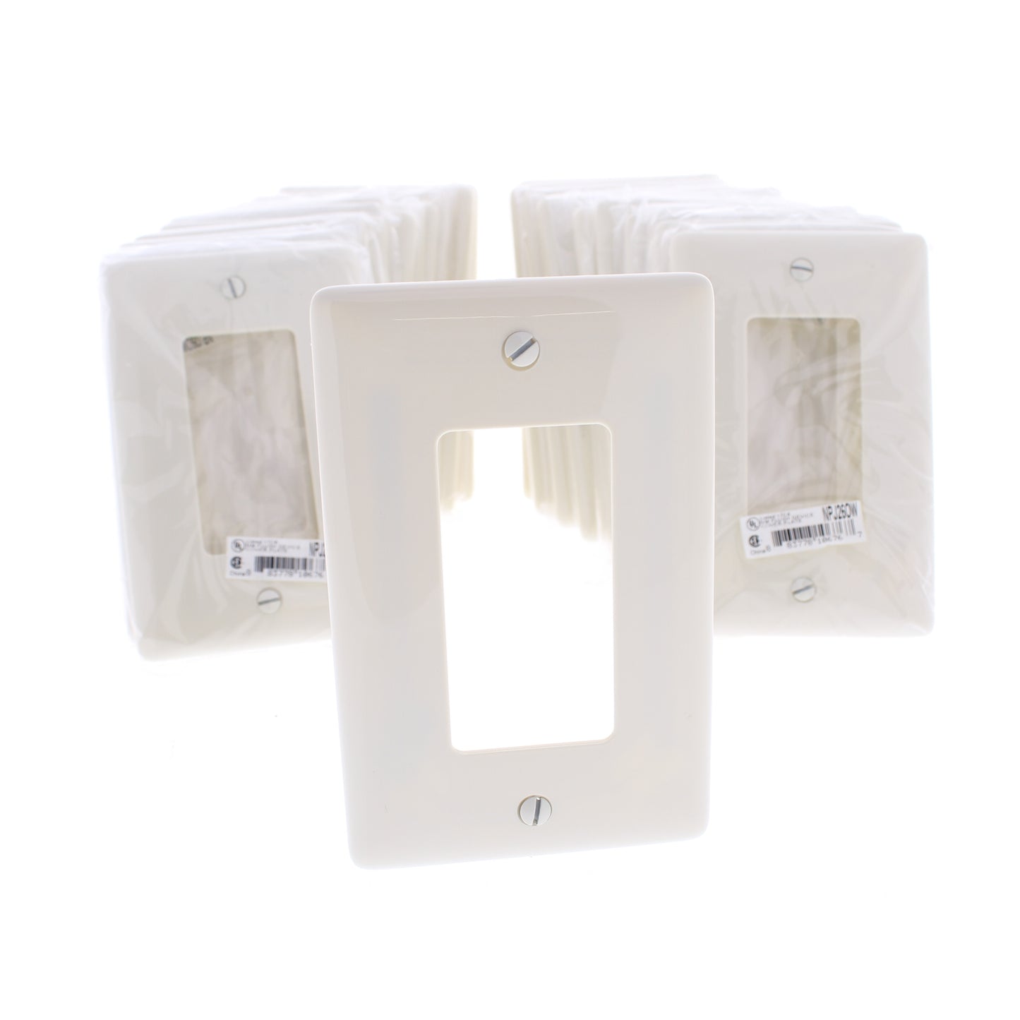 Hubbell NPJ26OW Office White 1-Gang 1-Gang Unbreakable Mid-Size Wallplate 25pcs