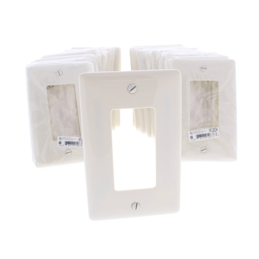 Hubbell NPJ26OW Office White 1-Gang 1-Gang Unbreakable Mid-Size Wallplate 25pcs