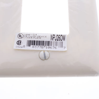 Hubbell NPJ26OW Office White 1-Gang 1-Gang Unbreakable Mid-Size Wallplate Cover