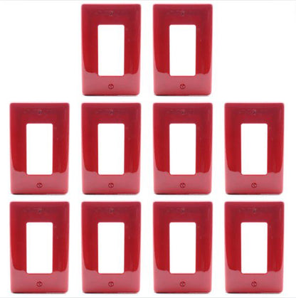 Hubbell NPJ26R Red 1-Gang 1-Gang Unbreakable Nylon Mid-Size Wallplate Cover 10pc