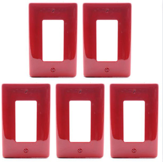Hubbell NPJ26R Red 1-Gang 1-Gang Unbreakable Nylon Mid-Size Wallplate Cover 5pcs