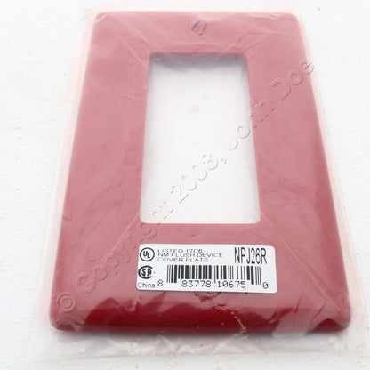 Hubbell NPJ26R Red 1-Gang 1-Gang Unbreakable Nylon Mid-Size Wallplate Cover 5pcs
