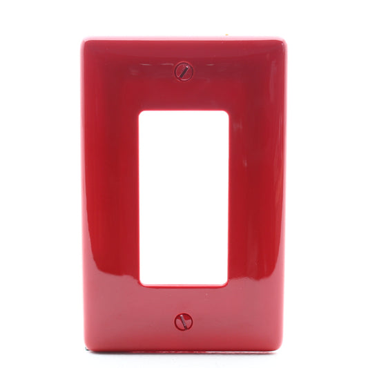Hubbell NPJ26R Red 1-Gang 1-Gang Decorator GFCI Unbreakable Mid-Size Wallplate