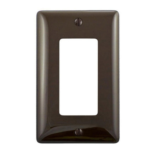 Hubbell NPJ26Z Brown 1-Gang 1-Gang Unbreakable Nylon Mid-Size Wallplate Cover