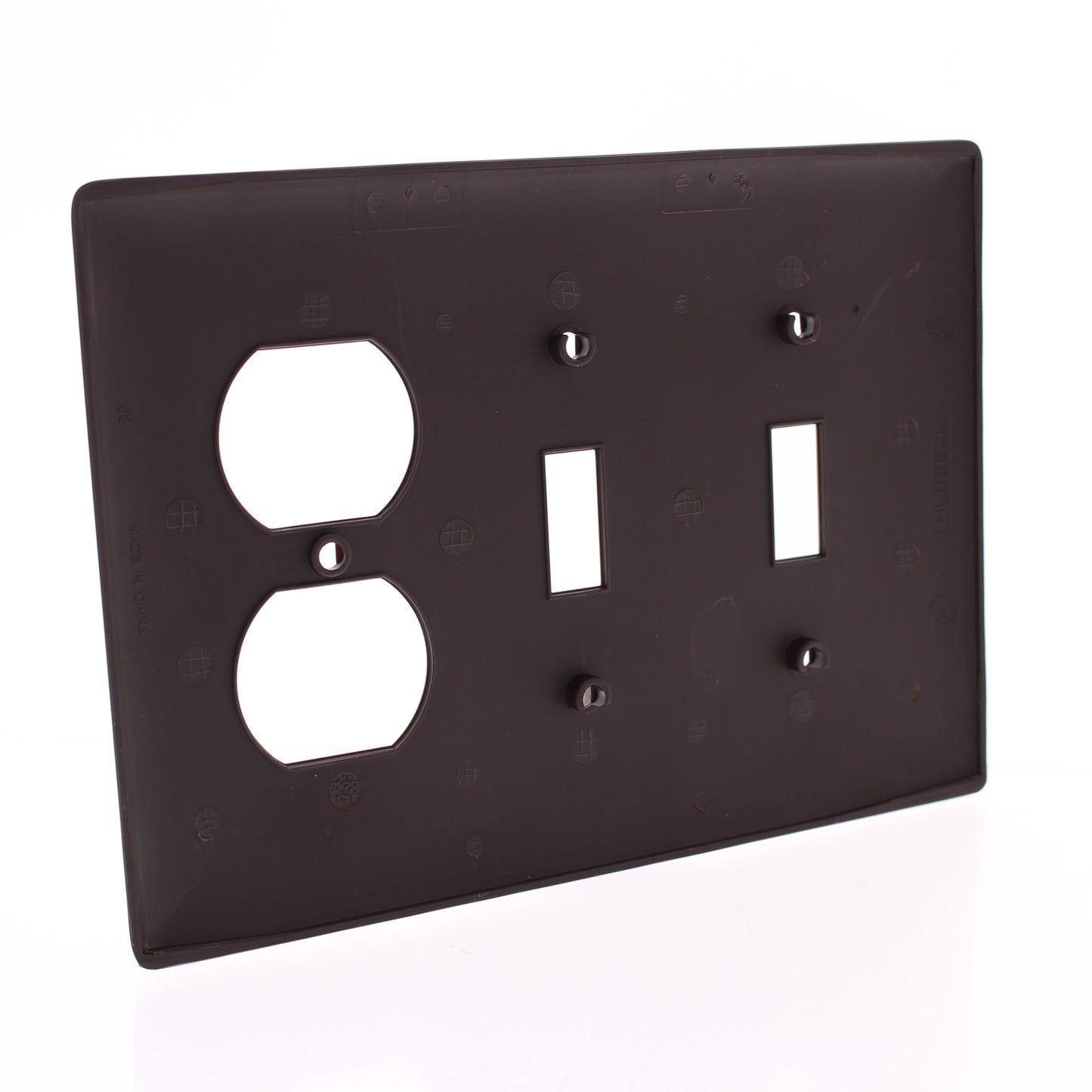 Hubbell NPJ28 Brown 3-Gang Toggle Duplex Unbreakable Midsize Wallplates 10pcs