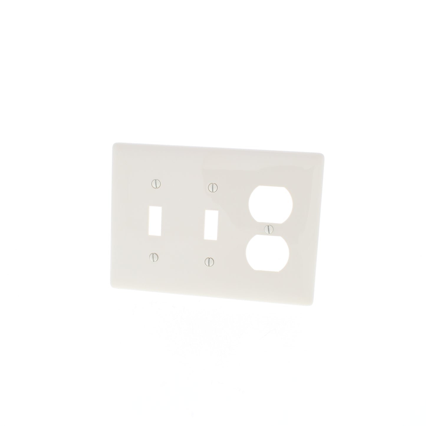 Hubbell NPJ28LA Light Almond 3-Gang Toggle Duplex Unbreakable Mid-Size Wallplate