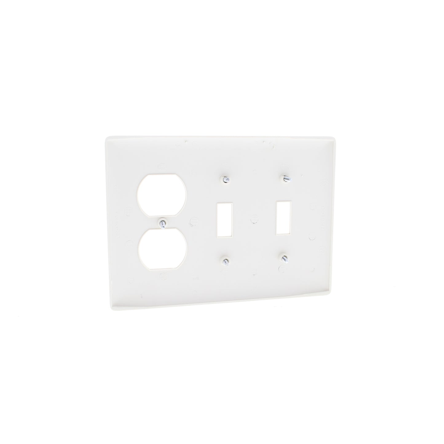 Hubbell NPJ28LA Light Almond 3-Gang Toggle Duplex Unbreakable Mid-Size Wallplate