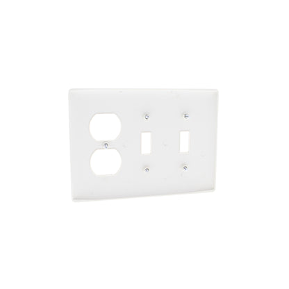 Hubbell NPJ28LA Light Almond 3-Gang Toggle Duplex Unbreakable Mid-Size Wallplate