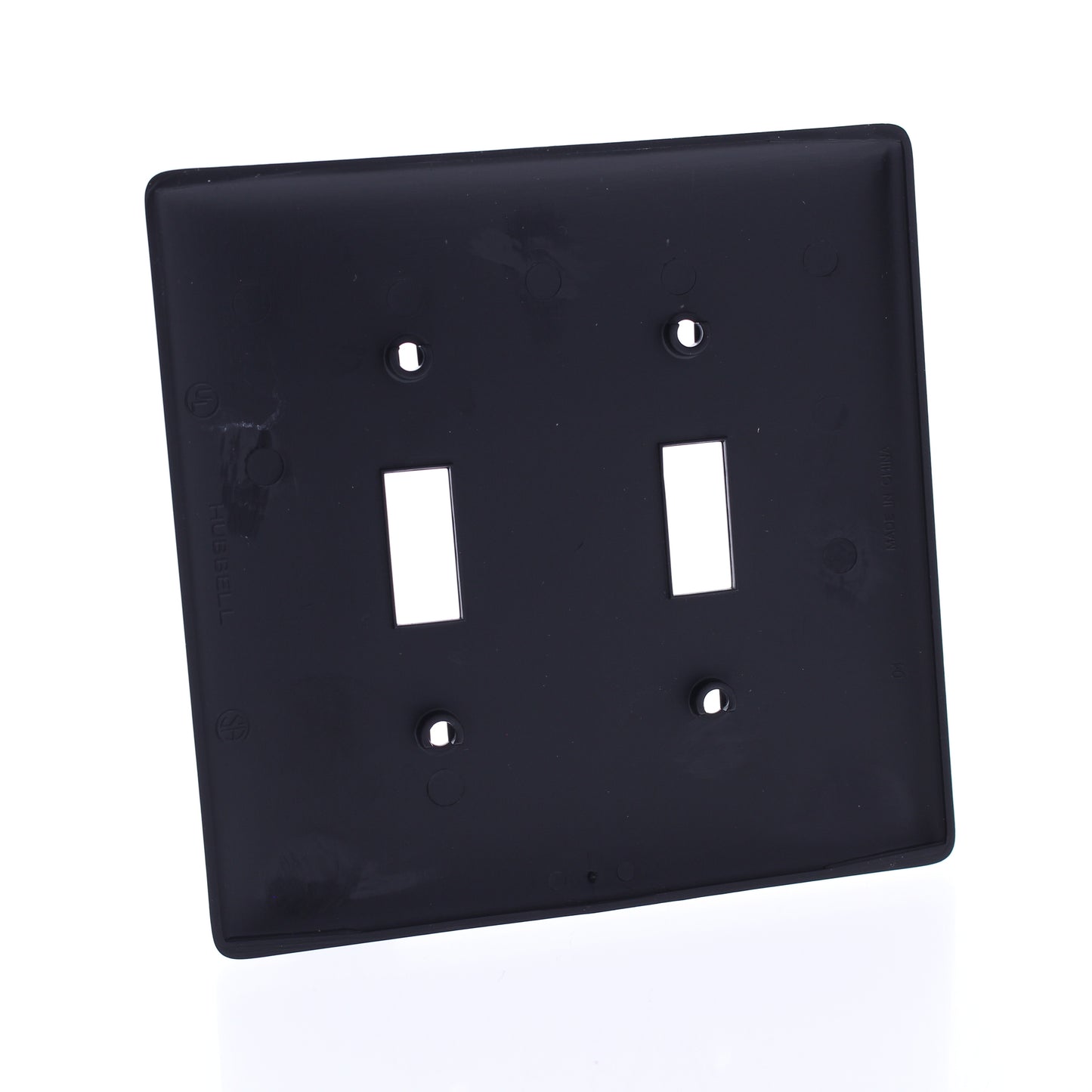 Hubbell NPJ2BK Black 2-Gang MidSize Toggle Switch Cover Nylon Wallplates 25-Pack