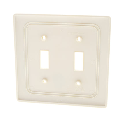Hubbell NPJ2I Ivory 2-Gang Toggle Switch Unbreakable Mid-Size Wallplates 25pcs
