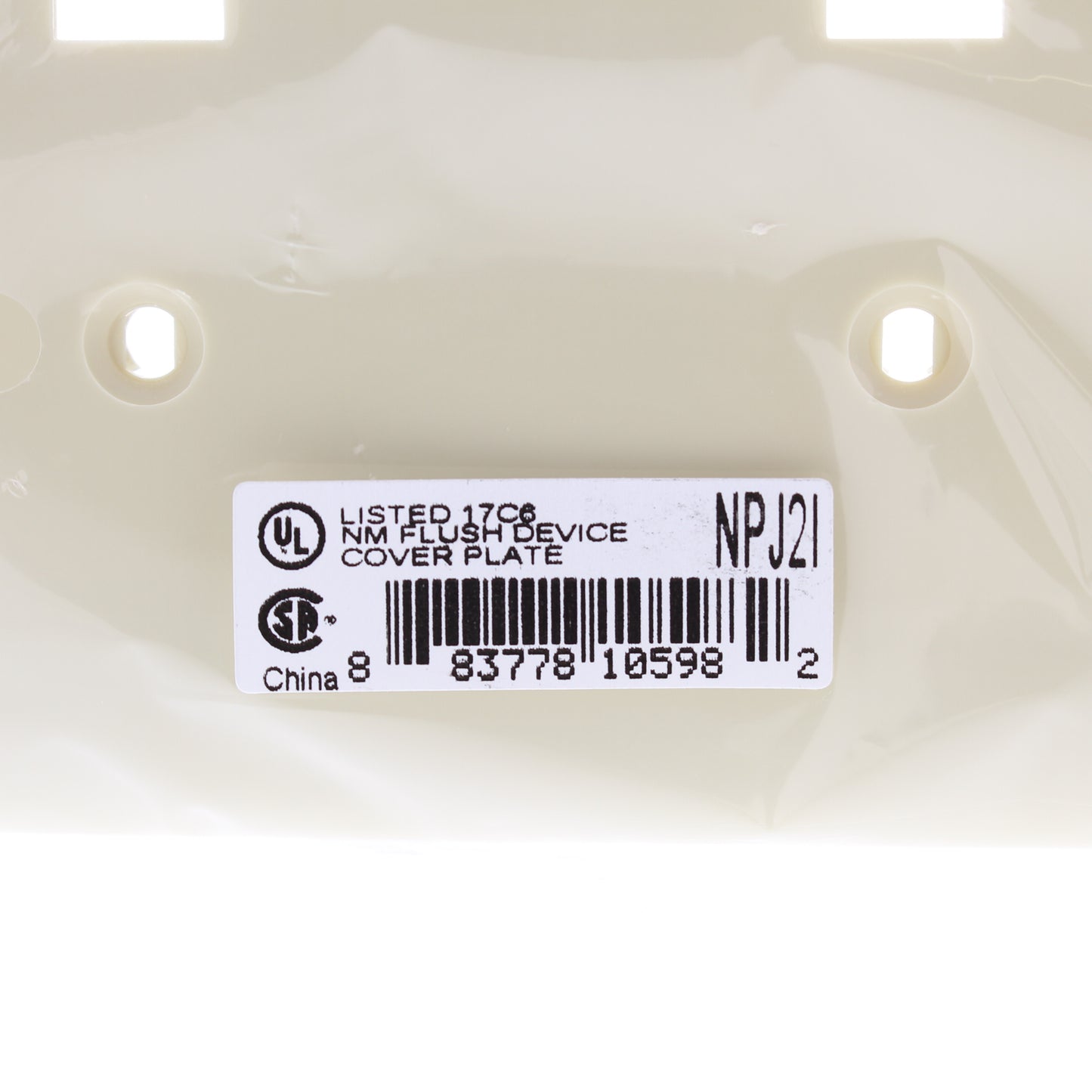 Hubbell NPJ2I Ivory 2-Gang Toggle Switch Unbreakable Nylon Mid-Size Wallplate