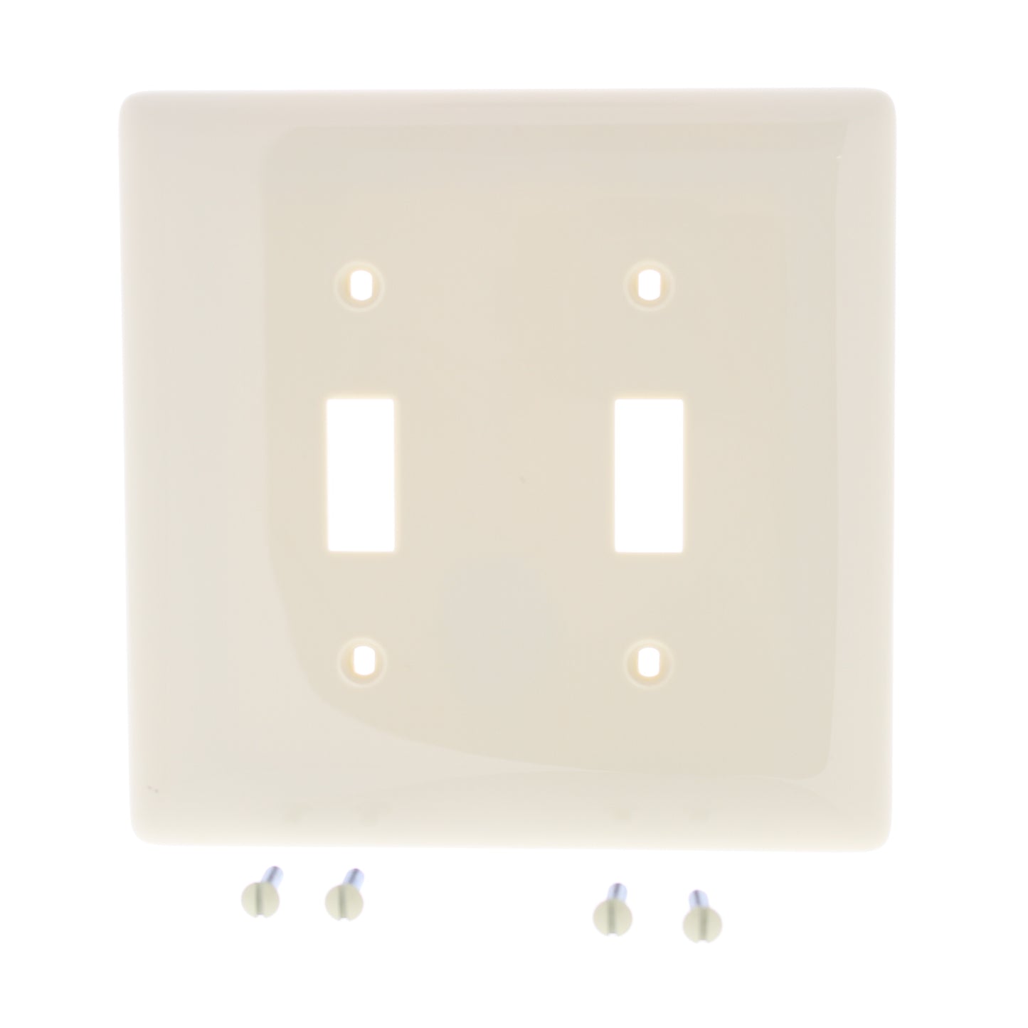 Hubbell NPJ2I Ivory 2-Gang Toggle Switch Unbreakable Nylon Mid-Size Wallplate