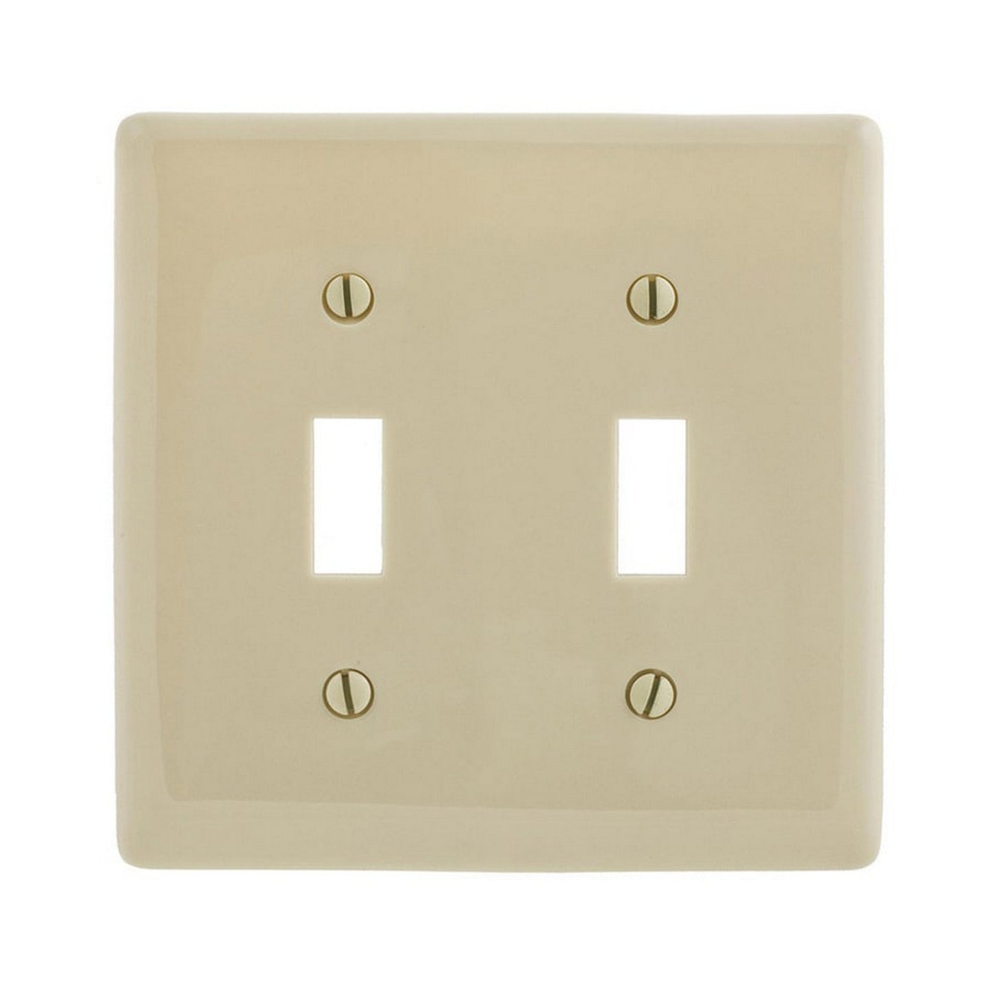 Hubbell NPJ2IZ Ivory 2-Gang Toggle Unbreakable Nylon Mid-Size Wallplate Cover
