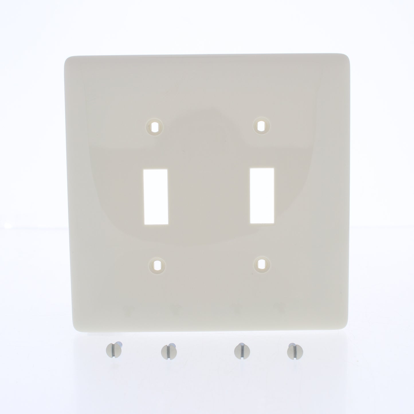 Hubbell NPJ2LA Light Almond 2-Gang Nylon Mid-size Switch Cover Wallplate 25-Pack