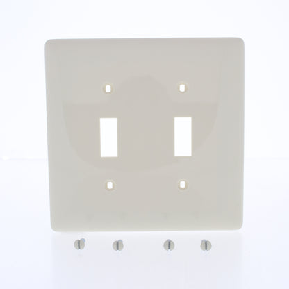 Hubbell NPJ2LA Light Almond 2-Gang Nylon Mid-size Switch Cover Wallplate 25-Pack