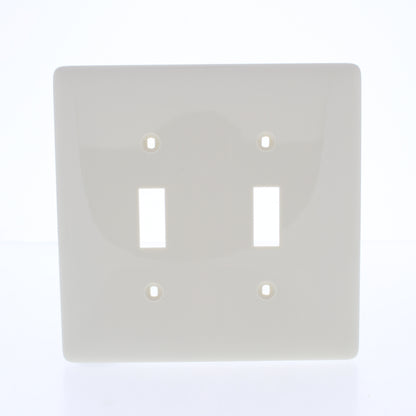Hubbell NPJ2LA Light Almond 2-Gang Nylon Mid-size Switch Cover Wallplate 25-Pack