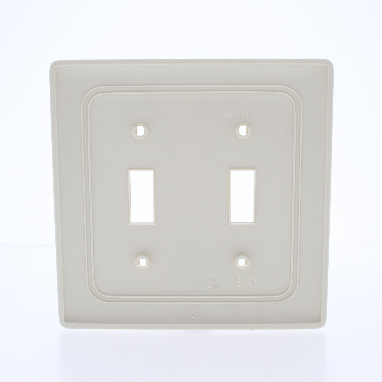Hubbell NPJ2LA Light Almond 2-Gang Nylon Mid-size Switch Cover Wallplate 25-Pack