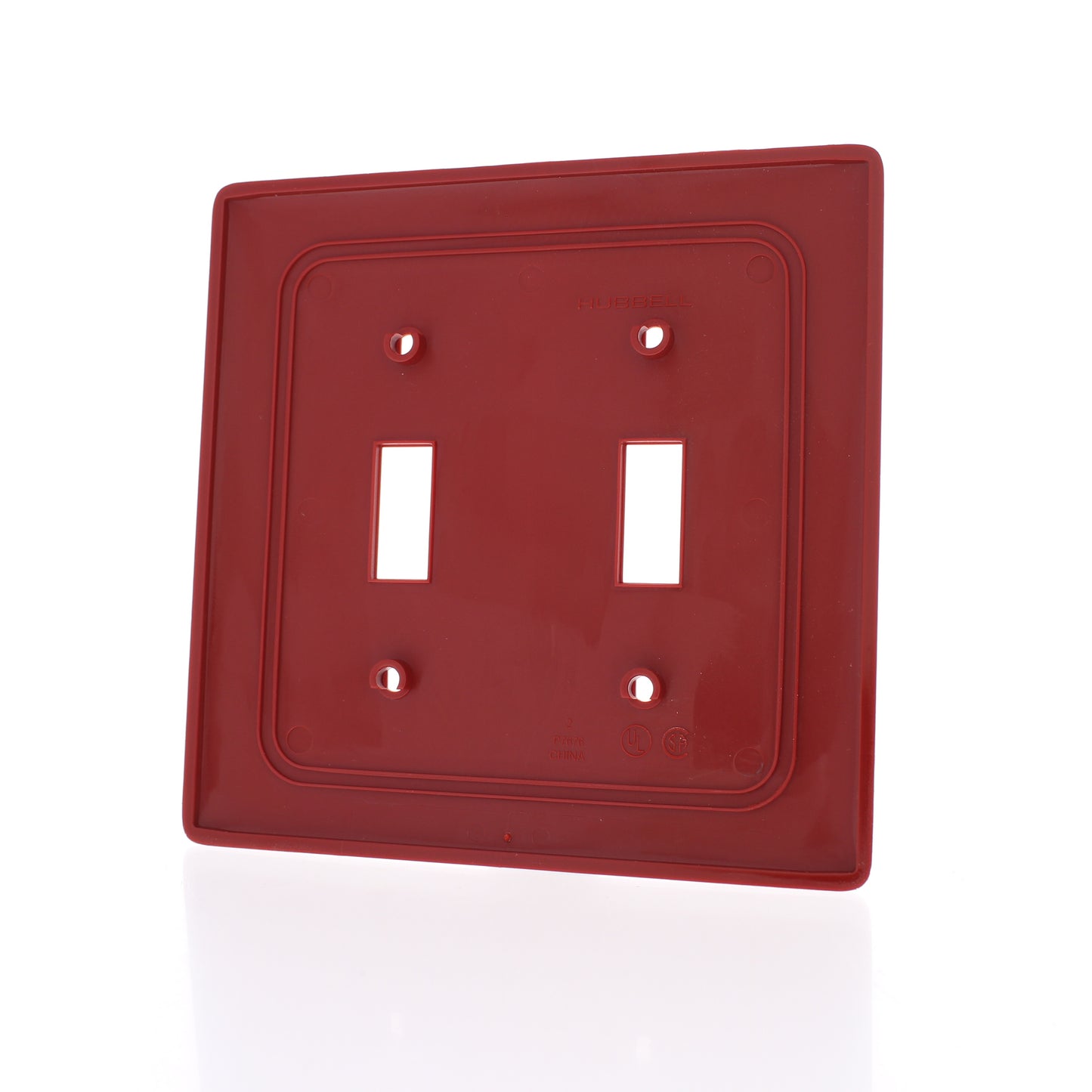 Hubbell NPJ2R Red 2-Gang Mid-size Switch Plate Cover Nylon Wallplates 25-Pack