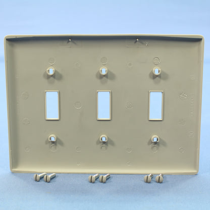 Hubbell Gray 3-Gang Unbreakable Mid-size Switch Plate Cover Wallplate NPJ3GY
