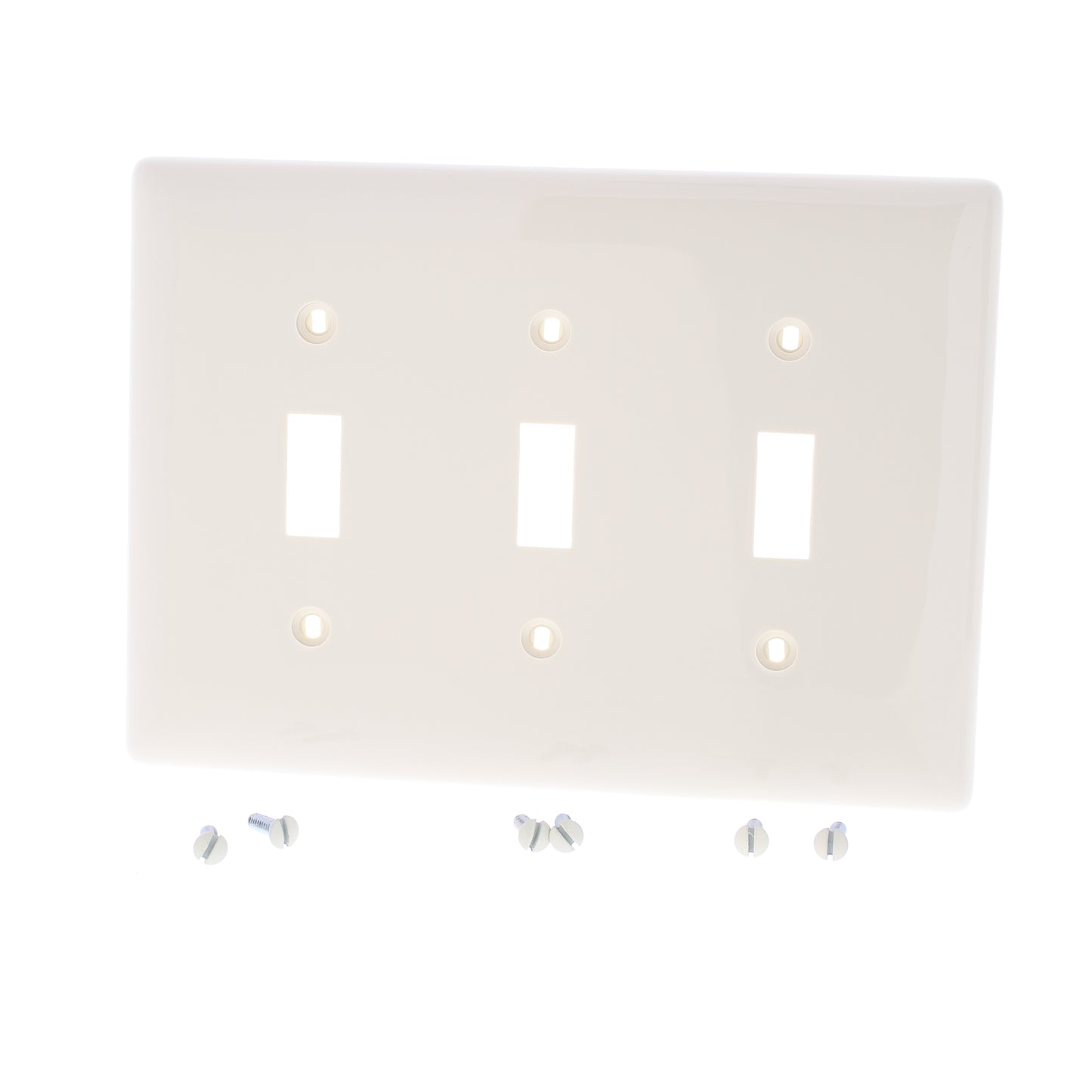 Hubbell NPJ3LA Light Almond 3-Gang Toggle Unbreakable Mid-Size Wallplate 10pcs