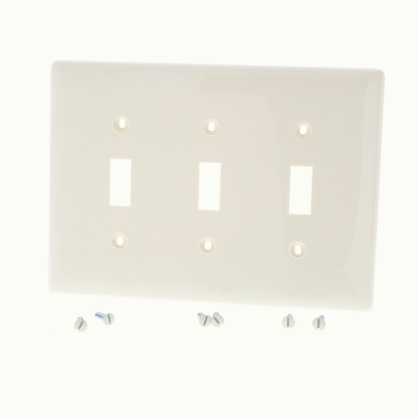 Hubbell NPJ3LA Light Almond 3-Gang Toggle Unbreakable Mid-Size Wallplate Cover