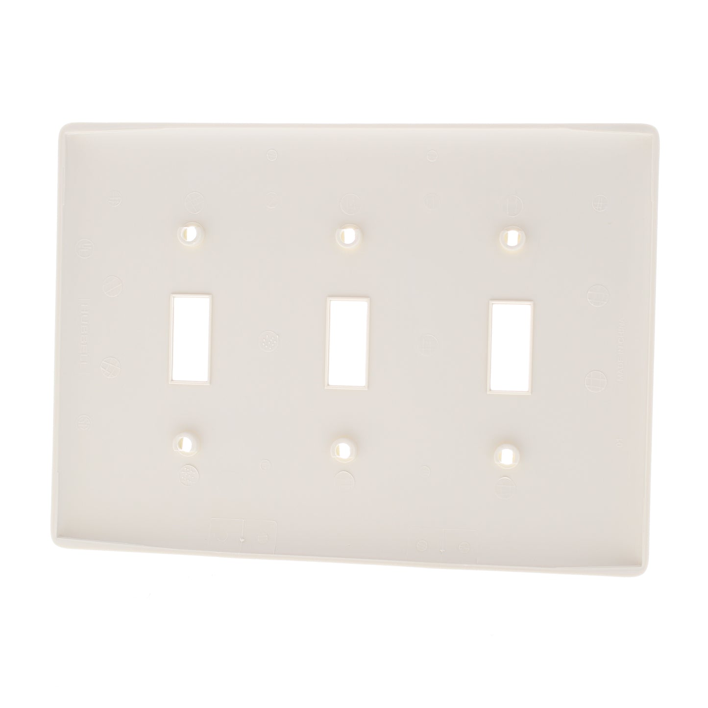 Hubbell NPJ3LA Light Almond 3-Gang Toggle Unbreakable Mid-Size Wallplate Cover