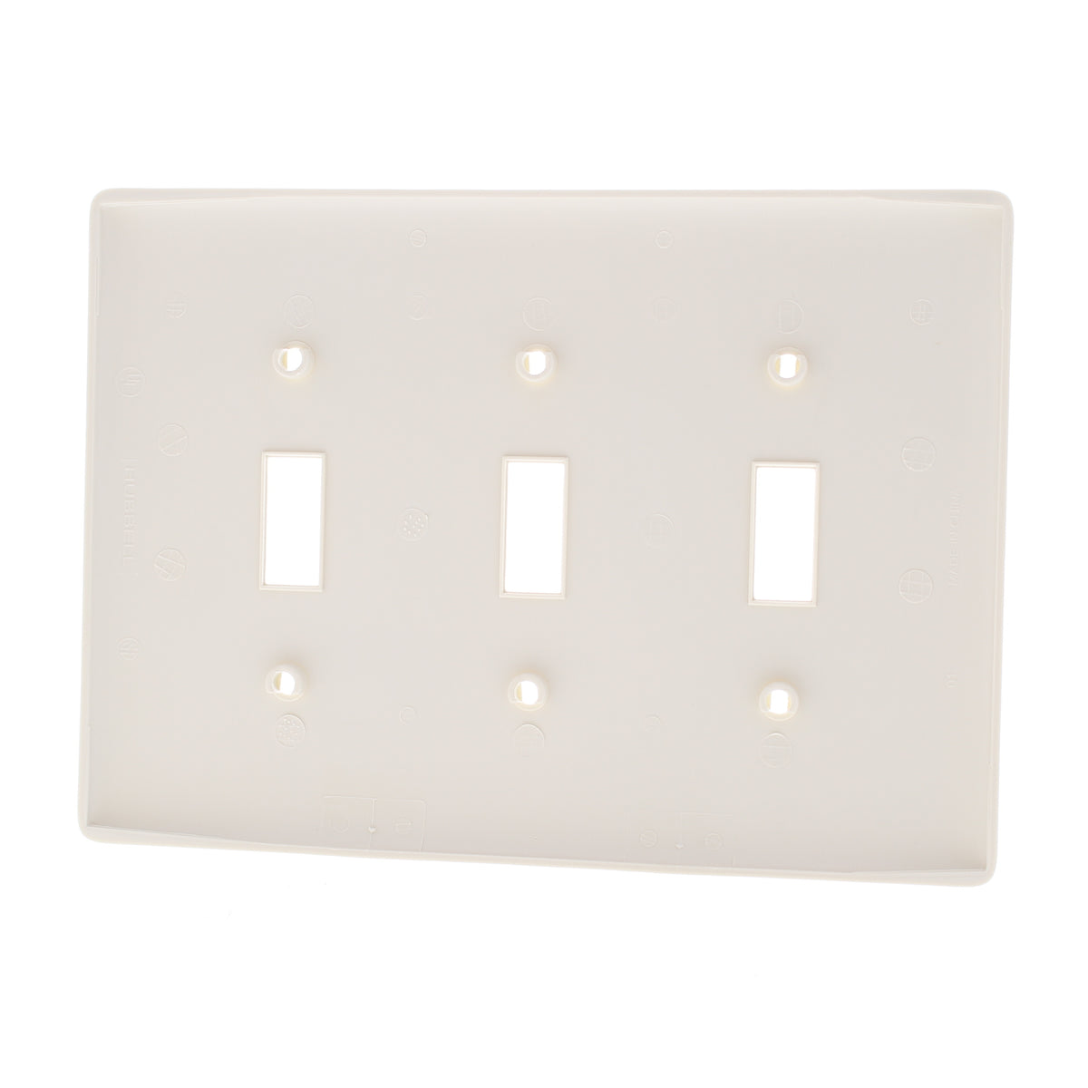 Hubbell NPJ3LA Light Almond 3-Gang Toggle Unbreakable Mid-Size Wallplate Cover