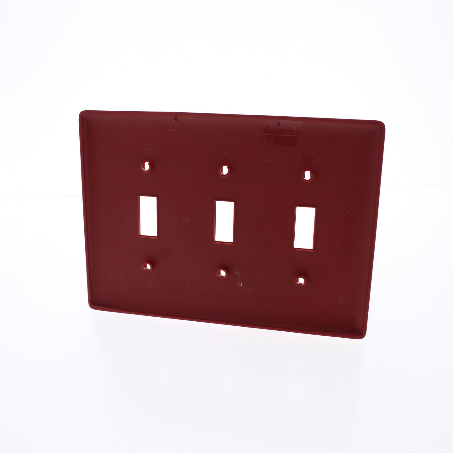 Hubbell Red 3-Gang Unbreakable Mid-size Switch Plate Cover Wallplate NPJ3R