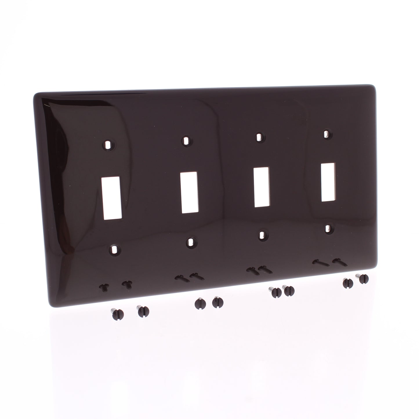 Hubbell NPJ4 Brown 4-Gang Mid-size Switch Plate Cover Nylon Wallplates 10-Pack