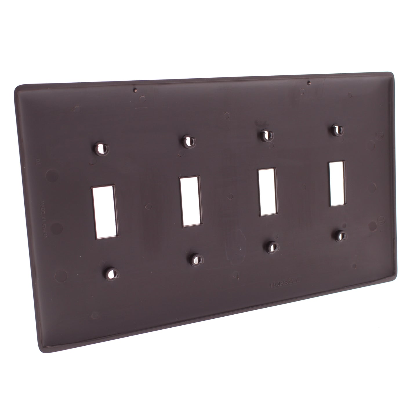 Hubbell NPJ4 Brown 4-Gang Mid-size Switch Plate Cover Nylon Wallplates 10-Pack