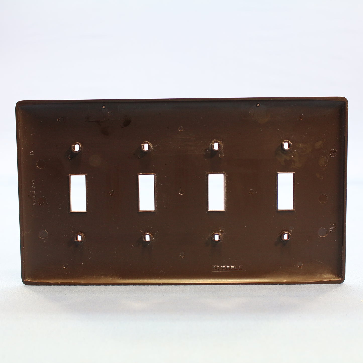 Hubbell NPJ4 Brown 4-Gang Toggle Switch Unbreakable Nylon Mid-Size Wallplate