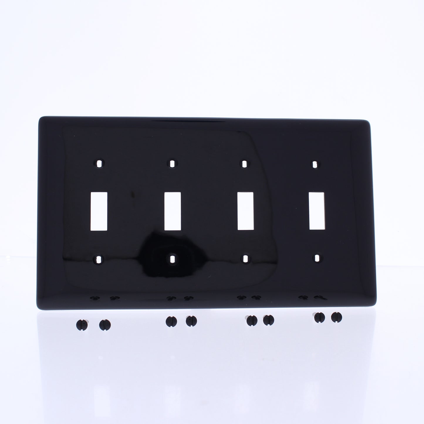Hubbell NPJ4BK Black 4-Gang MidSize Toggle Switch Cover Nylon Wallplates 10-Pack