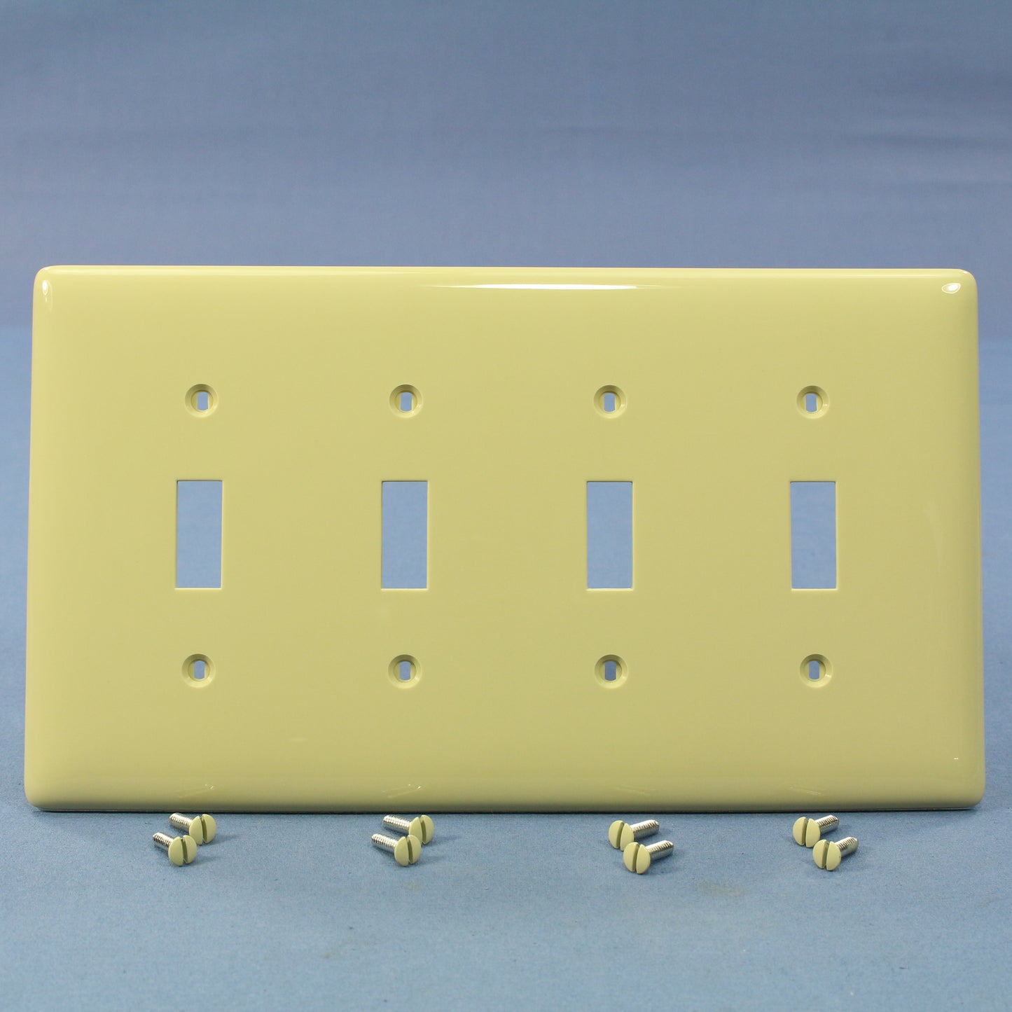 Hubbell NPJ4I Ivory 4-Gang Mid-size Toggle Switch Cover Nylon Wallplates 10-Pack