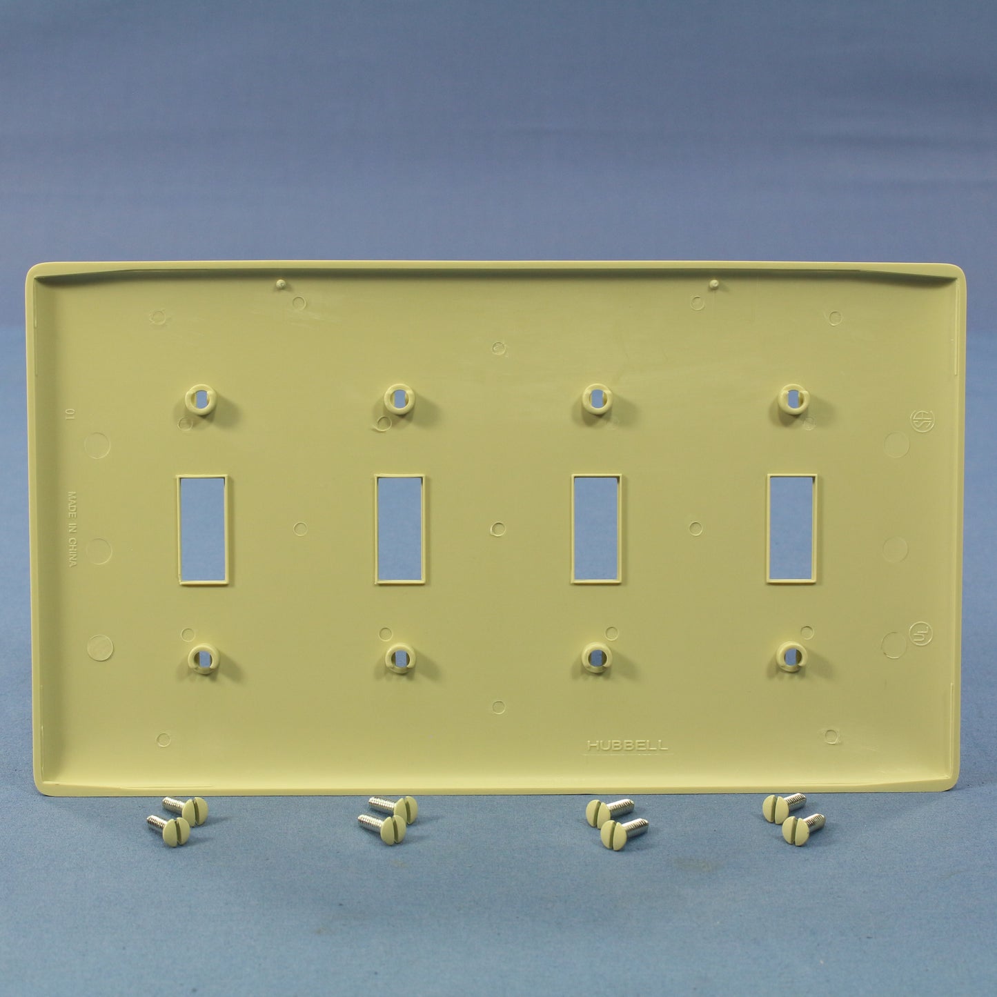 Hubbell NPJ4I Ivory 4-Gang Mid-size Toggle Switch Cover Nylon Wallplates 10-Pack
