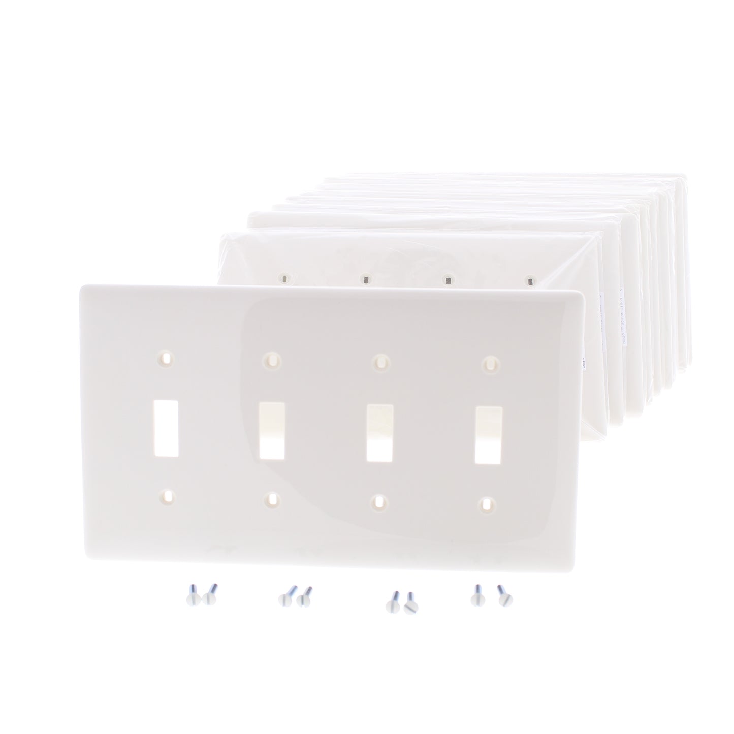 Hubbell NPJ4LA Light Almond 4-Gang Mid-size Switch Plate Nylon Wallplate 10-Pack